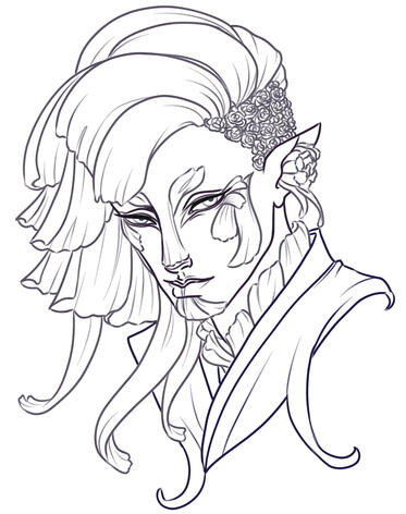 Example of a lined headshot ~ $45