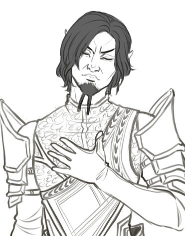 Example of a half-body sketch commission ~ $45