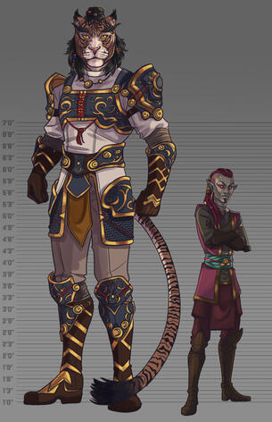 Example of fully rendered full-body commission with additional character ~ $200